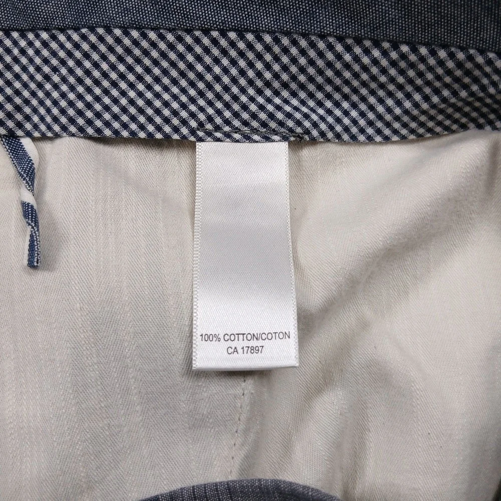 Banana Republic Plaid Shorts Mens 33 Gray White Flat‎ Front Casual